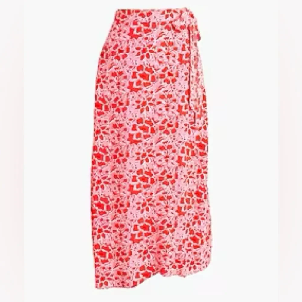 J. Crew Factory Wrap Azalea Belvedere Red midi skirt
